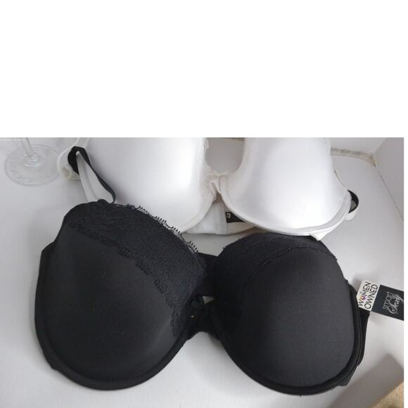 Smart & Sexy Black and White Underwire Bras Size 42D or 44C Set of 2 Y2K New - Picture 10 of 10